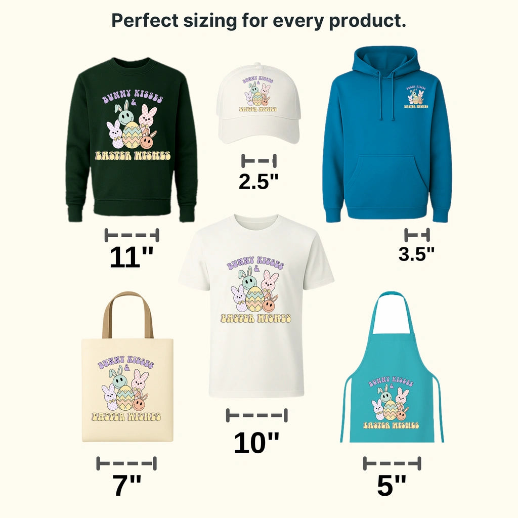 Bunny Kisses & Easter Wishes Easter Design - DTF heat transfer - transferlegend