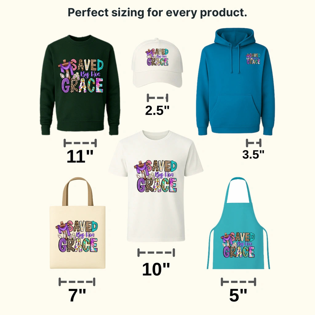 Saved By His Grace Easter Design - DTF heat transfer - transferlegend
