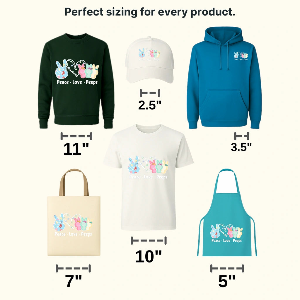 Peace-Love-Peeps Easter Design- DTF heat transfer - transferlegend