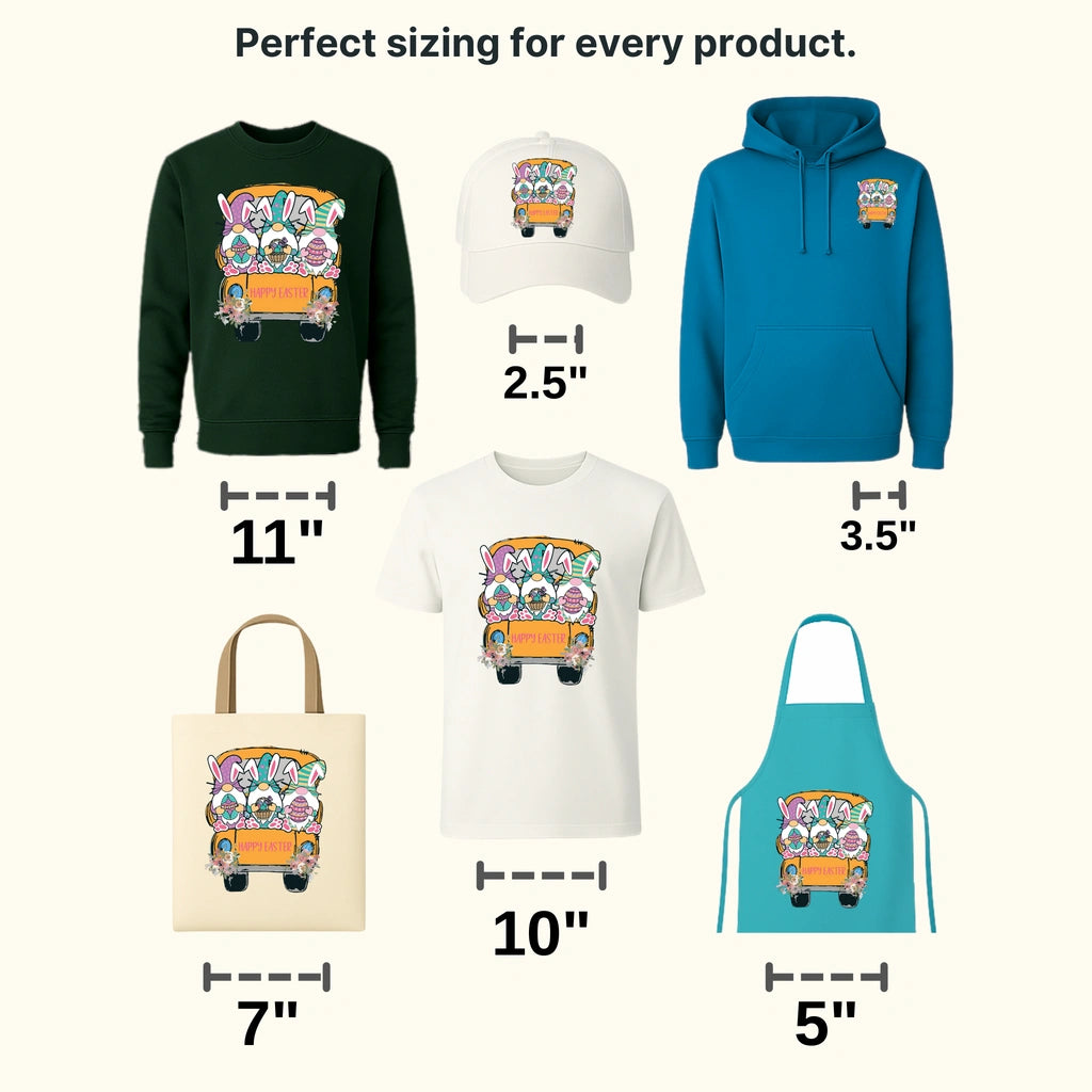 Gnomies On A Bus Easter Design - DTF heat transfer - transferlegend