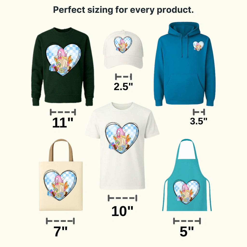 Gnomie In A Heart Shape Easter Design - DTF heat transfer - transferlegend
