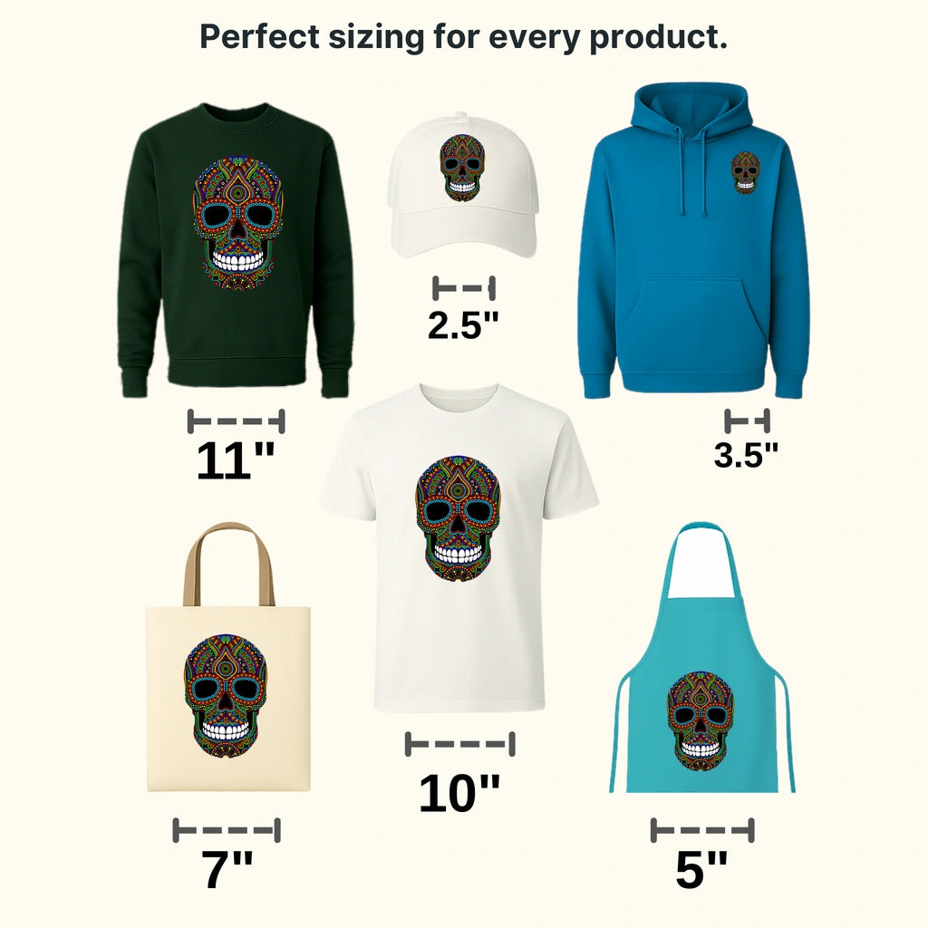 SUGAR SKULL 2 Design - DTF heat transfer - transferlegend