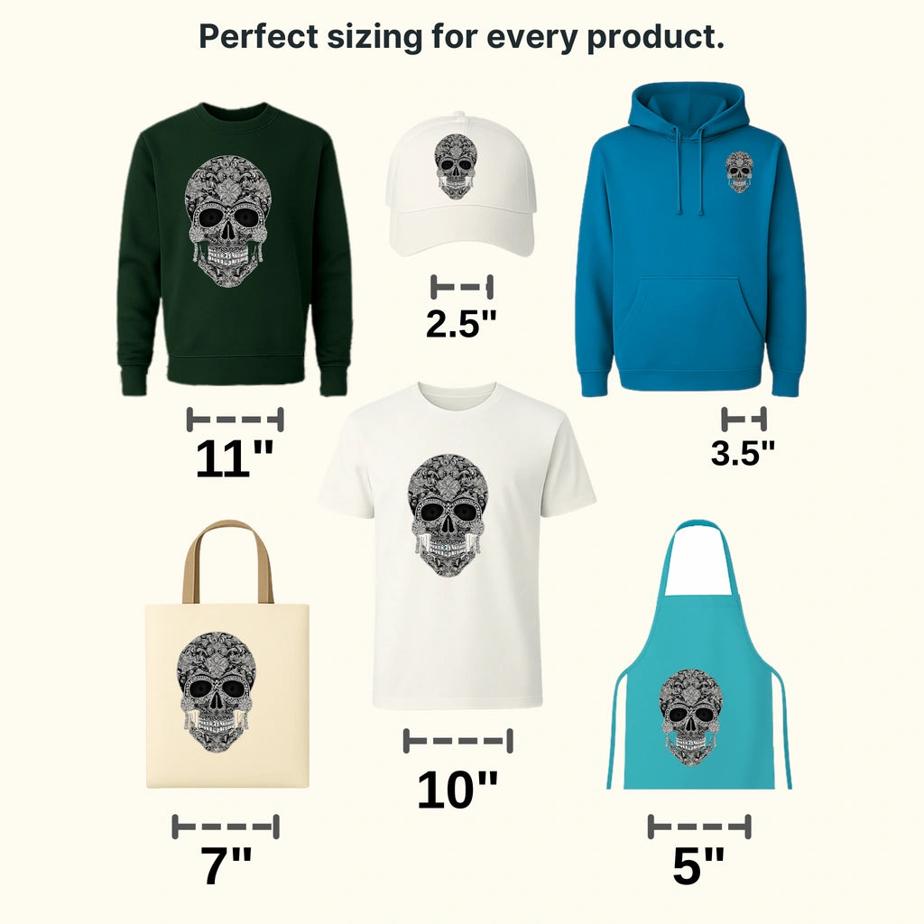DIAMOND HALLOWEEN SKULL Design - DTF heat transfer - transferlegend