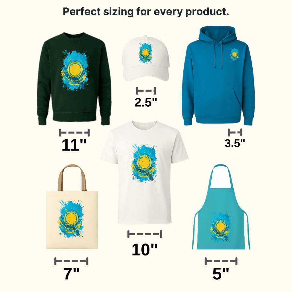 Kazakhstan Flag Design - DTF Heat Transfer - transferlegend