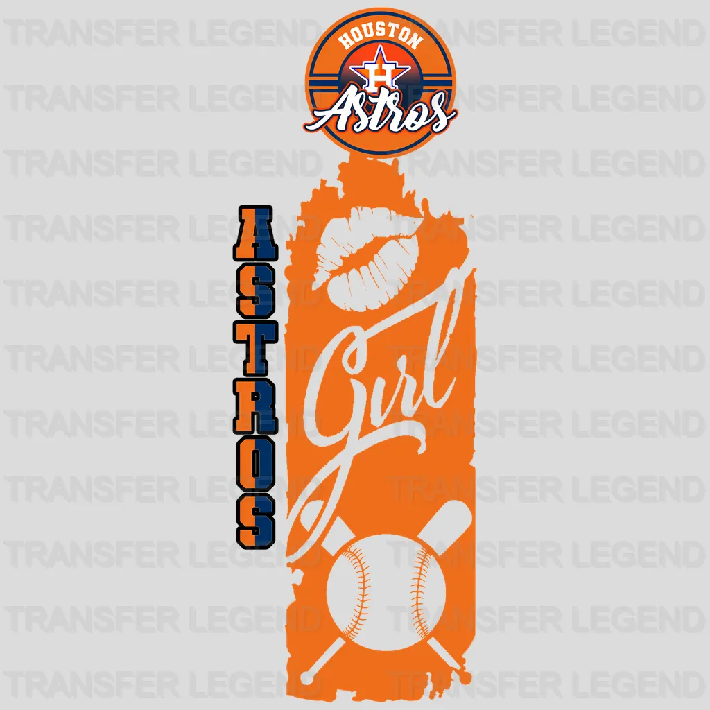 Houston Astros MLB Vertical Bookmark Style Strip Logo - DTF Iron On Transfer