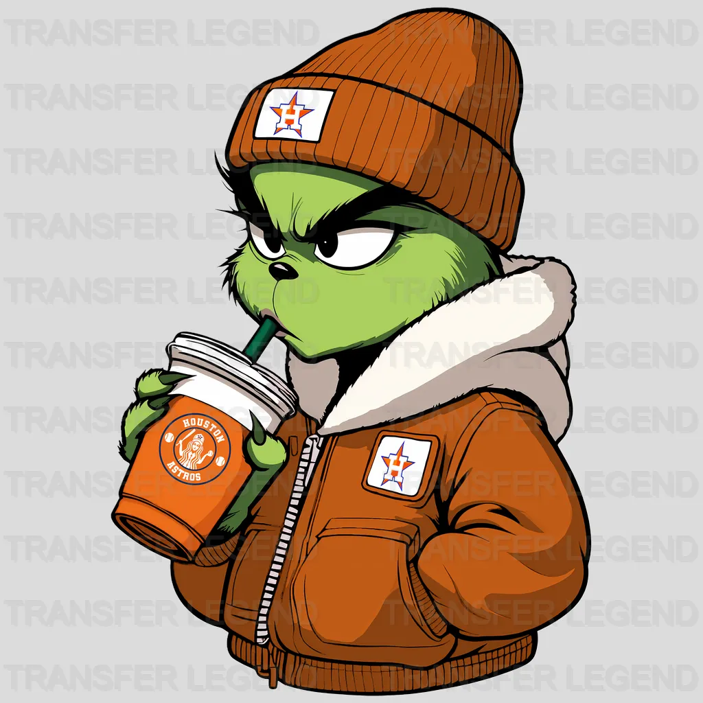 Houston Astros MLB Cute Ghost With Hat Halloween - DTF Iron On Transfer