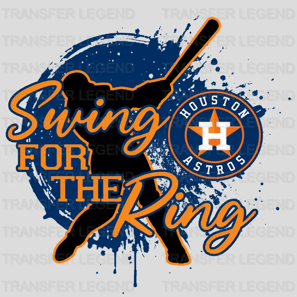 Houston Astros MLB Swing For The Ring DTF Iron On Transfer