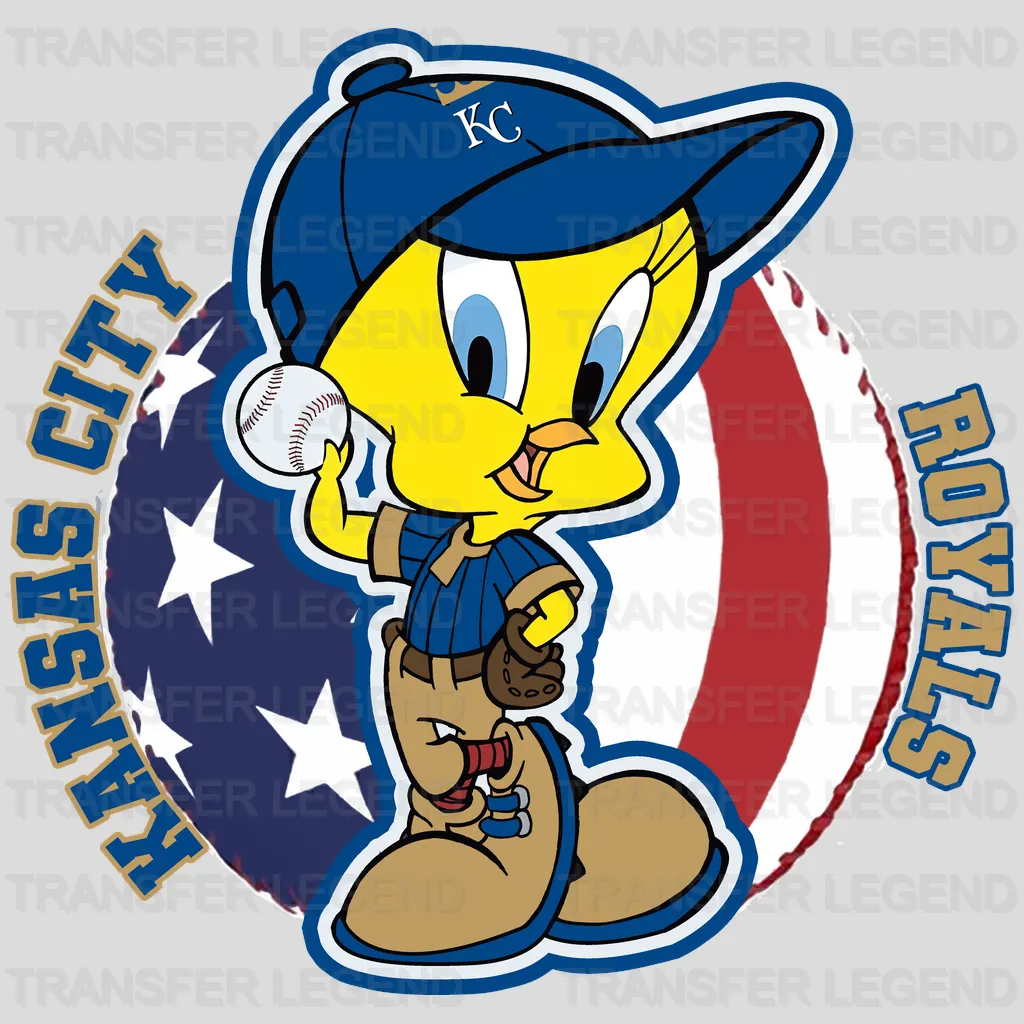 Kansas City Royals MLB Tweety Bird Cartoon Character - DTF Iron On Transfer