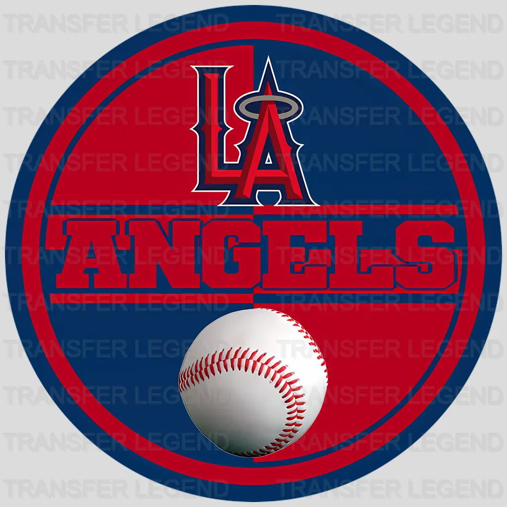 Los Angeles Angels MLB Circle Logo With Stitch - DTF Iron On Transfer