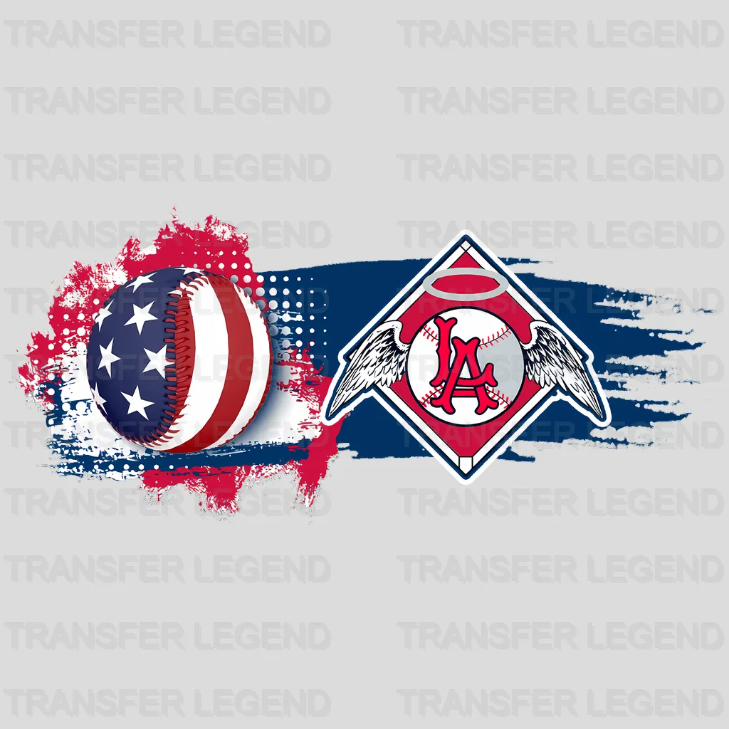 Los Angeles Angels MLB Ripped Flag Effect Logo Graphic - DTF Iron On Transfer