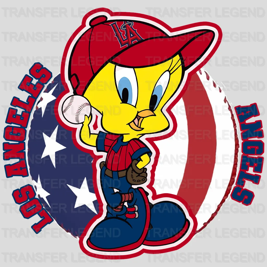 Los Angeles Angels MLB Tweety Bird Cartoon Character - DTF Iron On Transfer