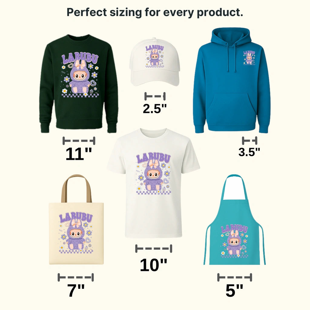 Purple Smily #Labubu Design - DTF Heat Transfers