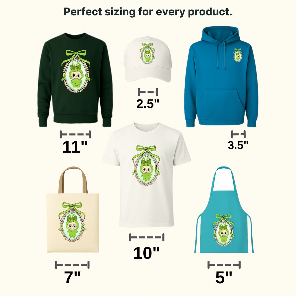 Green Mirrow 2 Labubu Design - DTF Heat Transfers