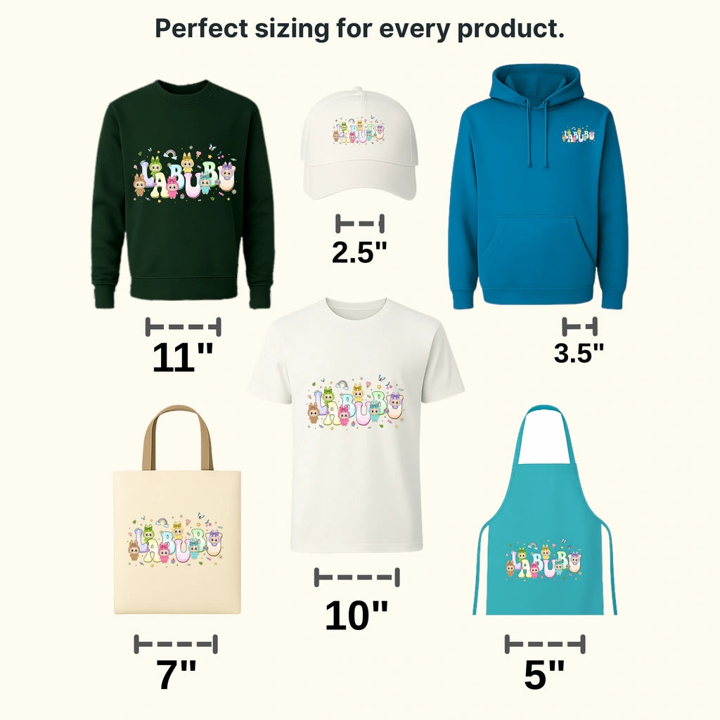 Rainbow Stars Labubu Design - DTF Heat Transfers