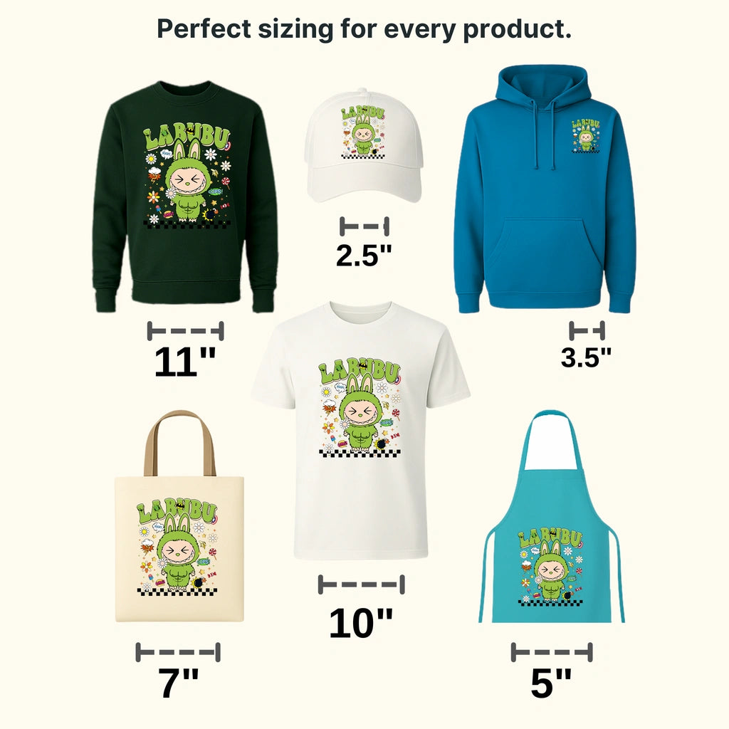 Hulk Time Labubu Design - DTF Heat Transfers