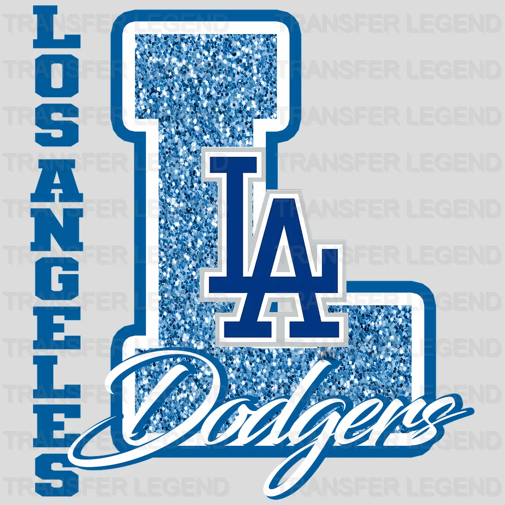 Los Angeles Dodgers MLB Swirl Heart Shape Artistic Logo - DTF Iron On Transfer