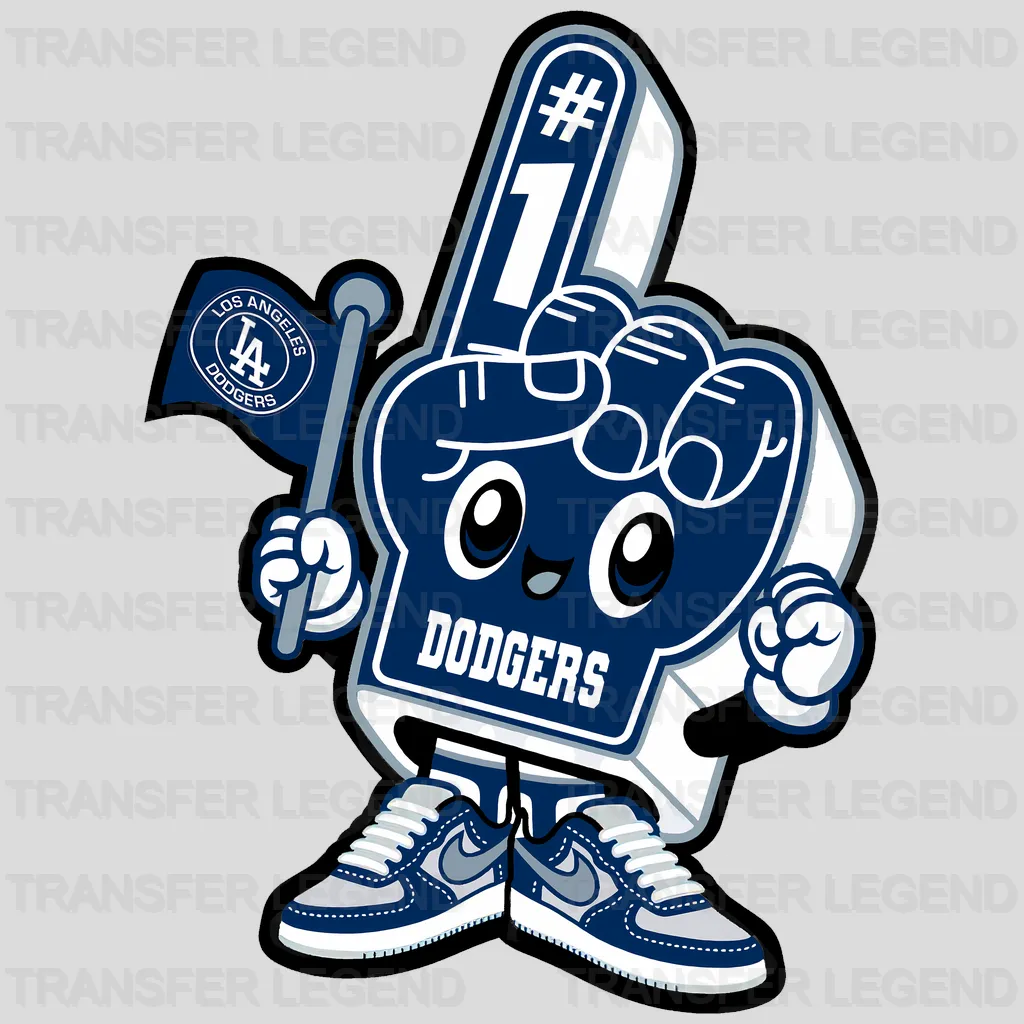 Los Angeles Dodgers MLB Walking Glove Cartoon Mascot - DTF Iron On Transfer