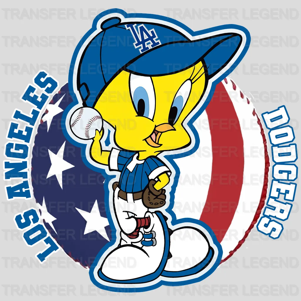 Los Angeles Dodgers MLB Tweety Bird Cartoon Character - DTF Iron On Transfer