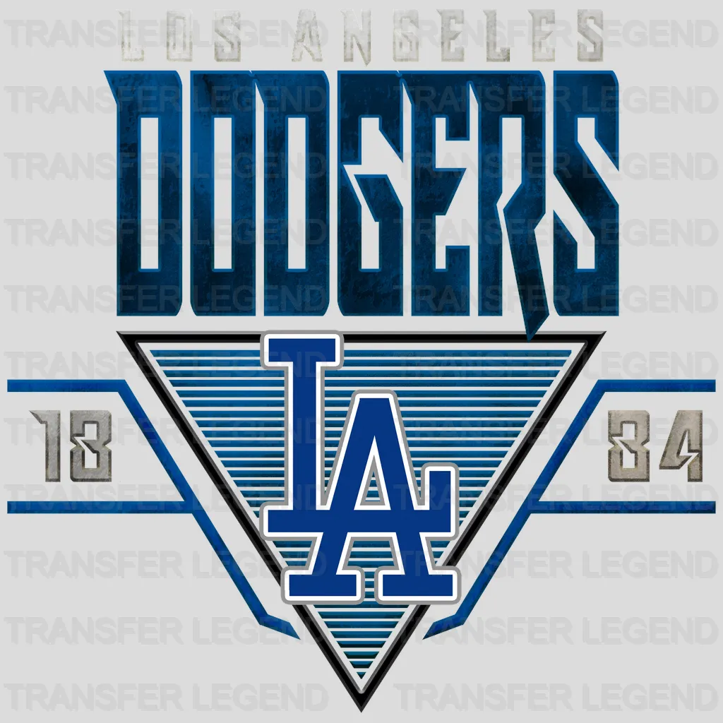 Los Angeles Dodgers MLB Vintage Blue Typography Poster - DTF Iron On Transfer