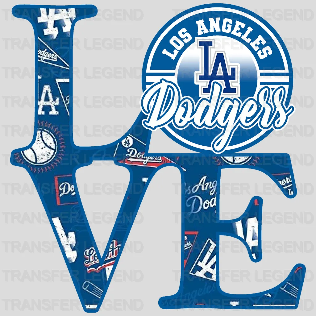 Los Angeles Dodgers MLB Los Angeles Love DTF Iron On Transfer