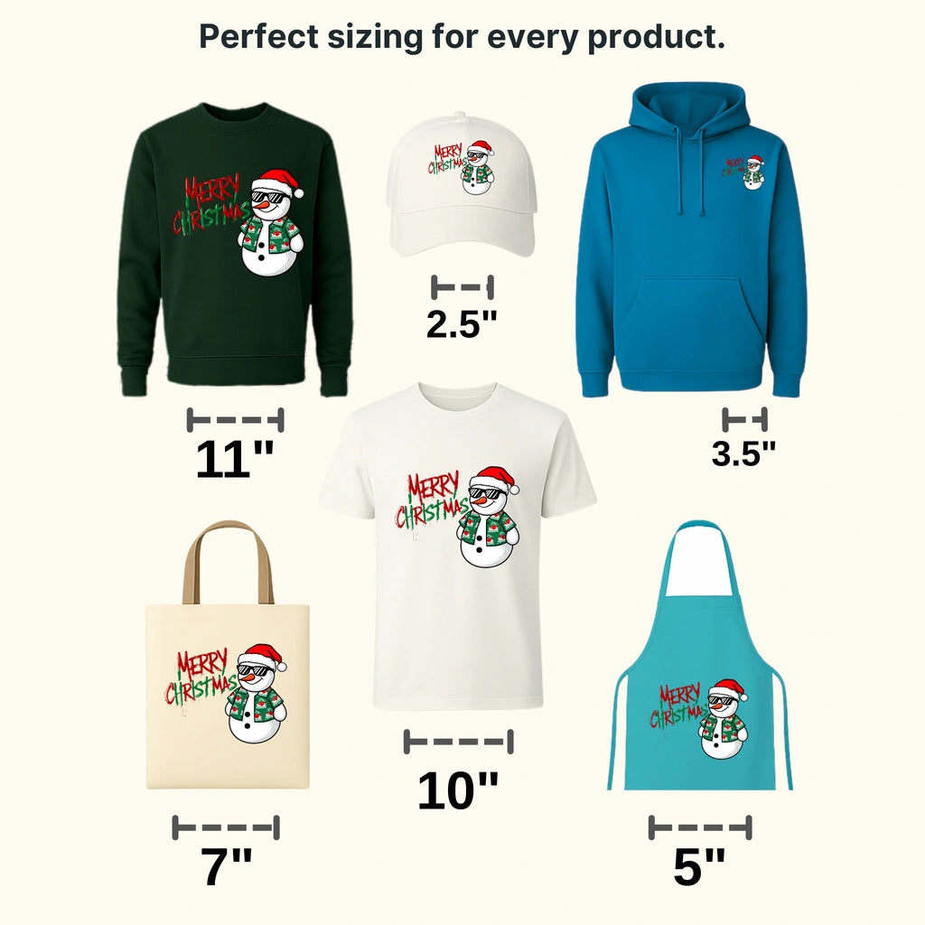 Snowman Christmas design - DTF Heat Transfer - transferlegend