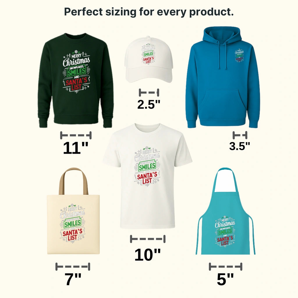 Santa's List Christmas design - DTF Heat Transfer - transferlegend