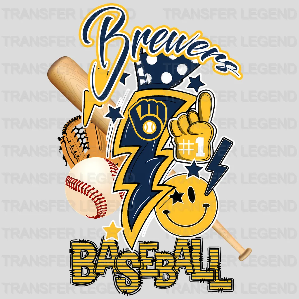 Milwaukee Brewers MLB Gear Composition - DTF Iron On Transfer