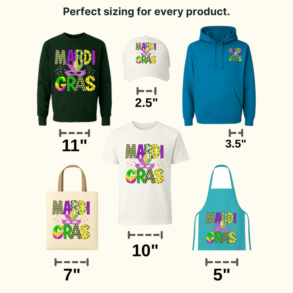 Mardi Gras Design- Mardi Gras DTF heat transfer - transferlegend