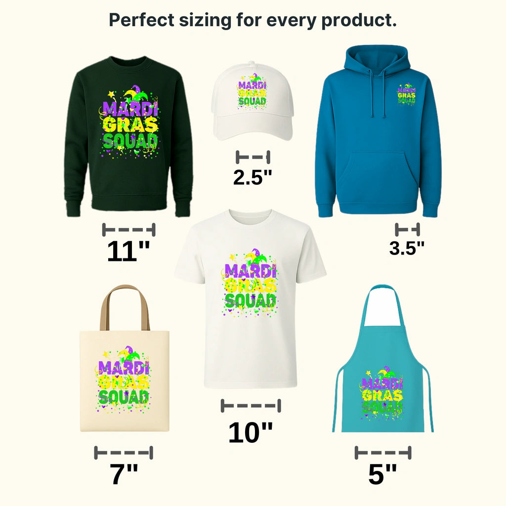 Mardi Gras Squad Design- Mardi Gras DTF heat transfer - transferlegend