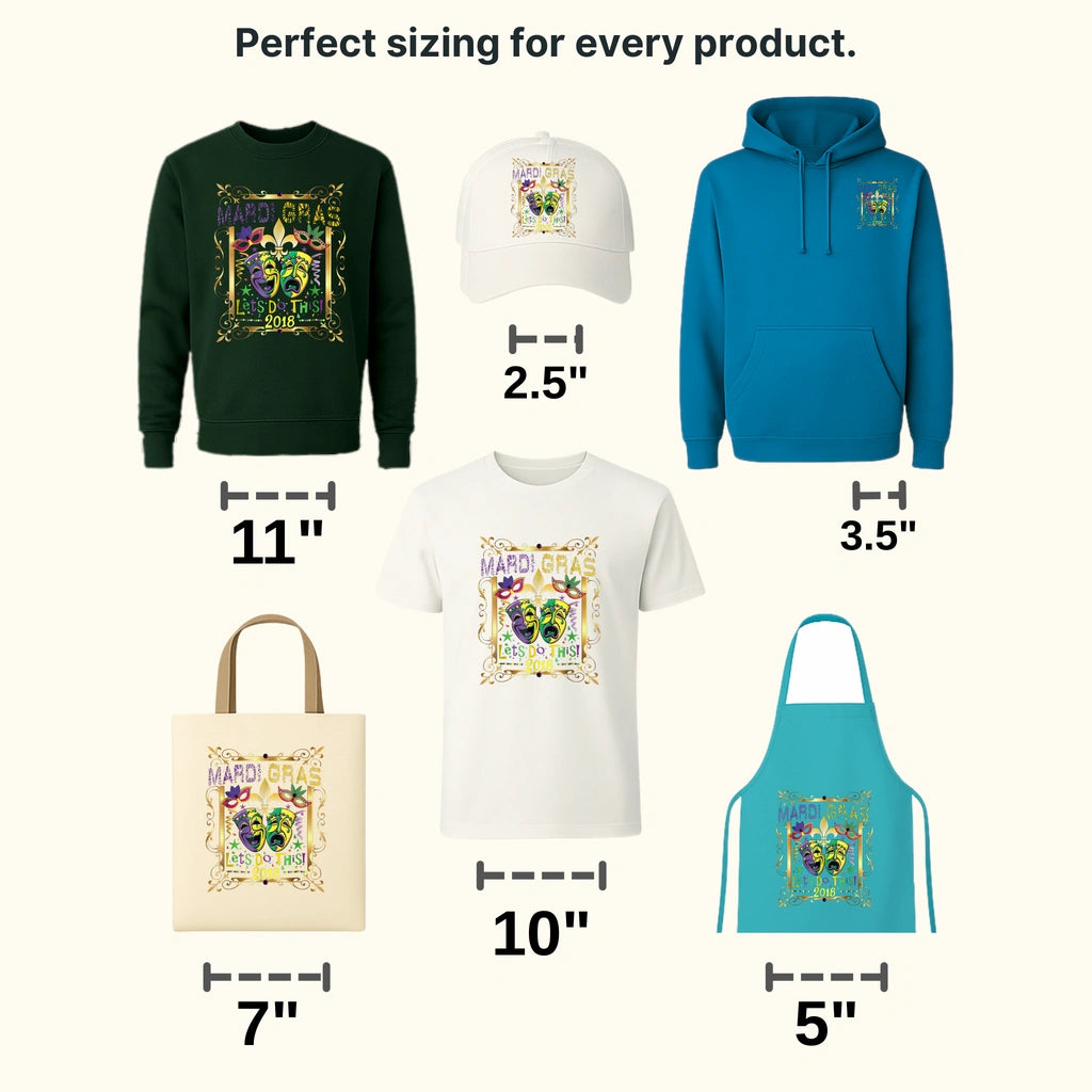 Let's Do This 2018! Mardi Gras Design- Mardi Gras DTF heat transfer - transferlegend