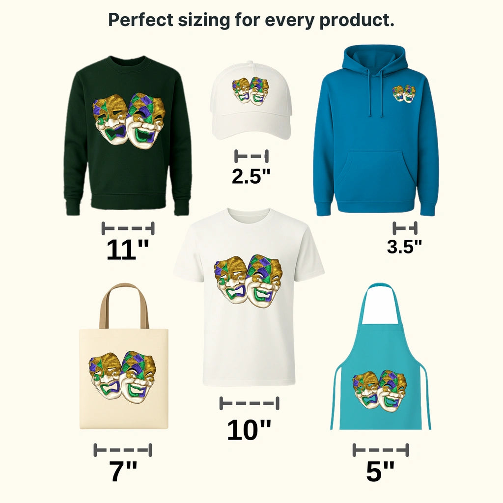 Masks Mardi Gras Design- Mardi Gras DTF heat transfer - transferlegend