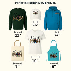 Leopard Sunflower Blessed Mom - Floral Mom - Cute Mom - Motivational Design - DTF heat transfer - transferlegend