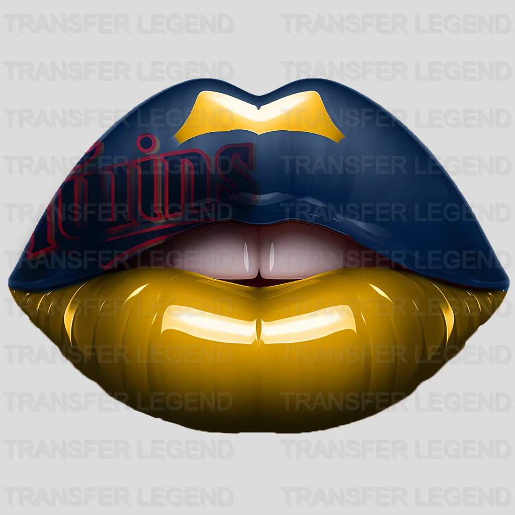 Minnesota Twins MLB Navy & Red Lips Logo Art Illustration - DTF Iron On Transfer