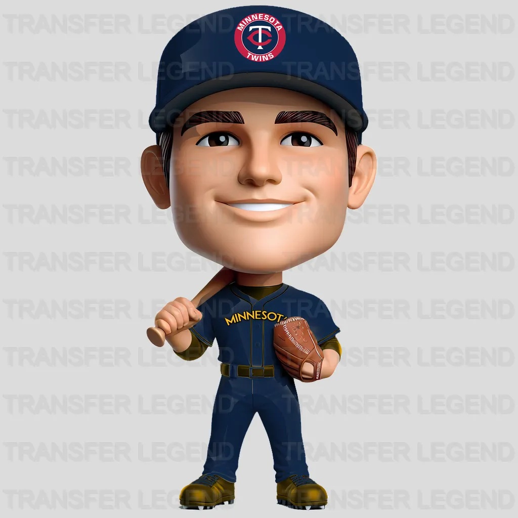 Minnesota Twins MLB Cartoon Bobblehead Player Character - DTF Iron On Transfer