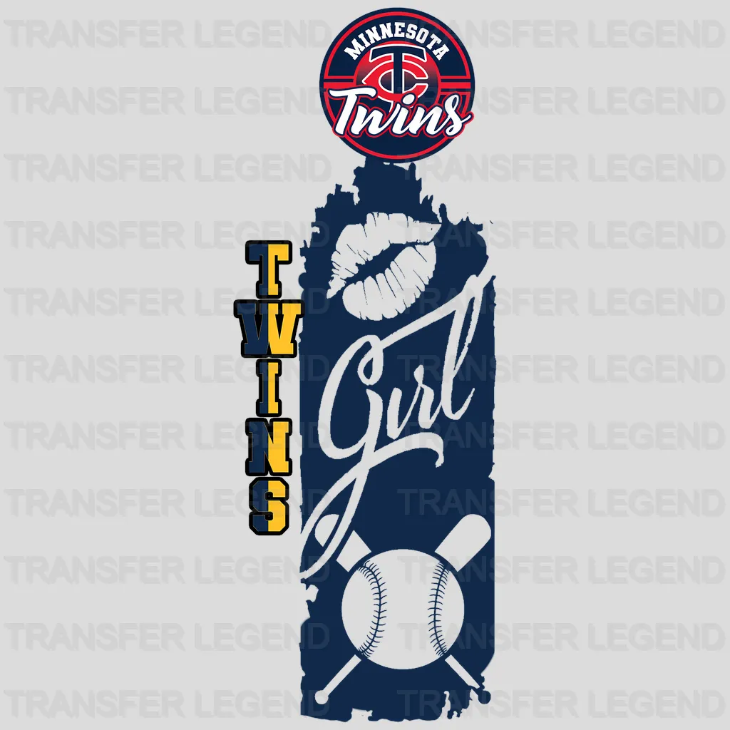 Minnesota Twins MLB Vertical Bookmark Style Strip Logo - DTF Iron On Transfer