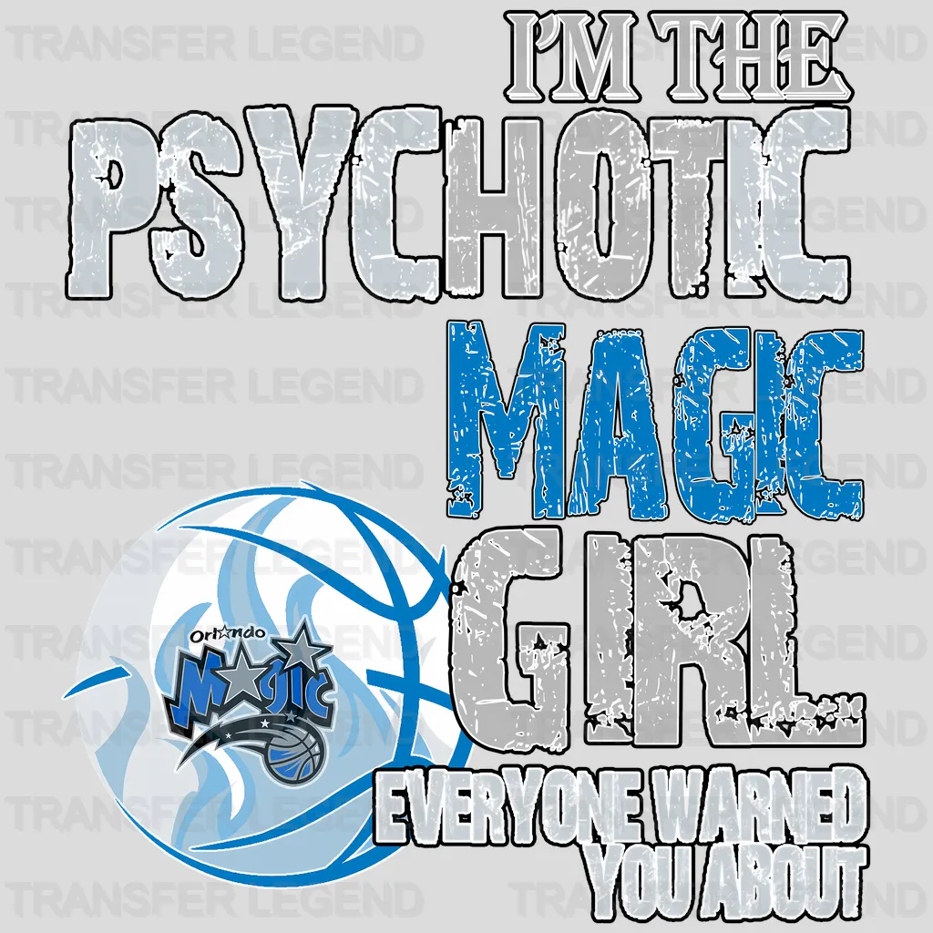 Orlando Magic NBA Psychotic Magic Girl DTF Iron On Transfer