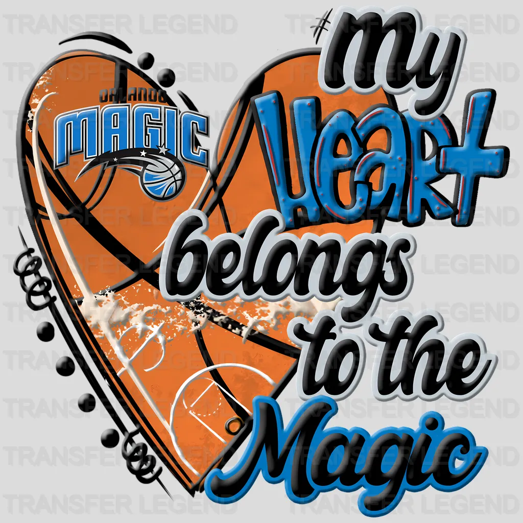 Orlando Magic NBA My Heart Belongs To The Magic DTF Iron On Transfer