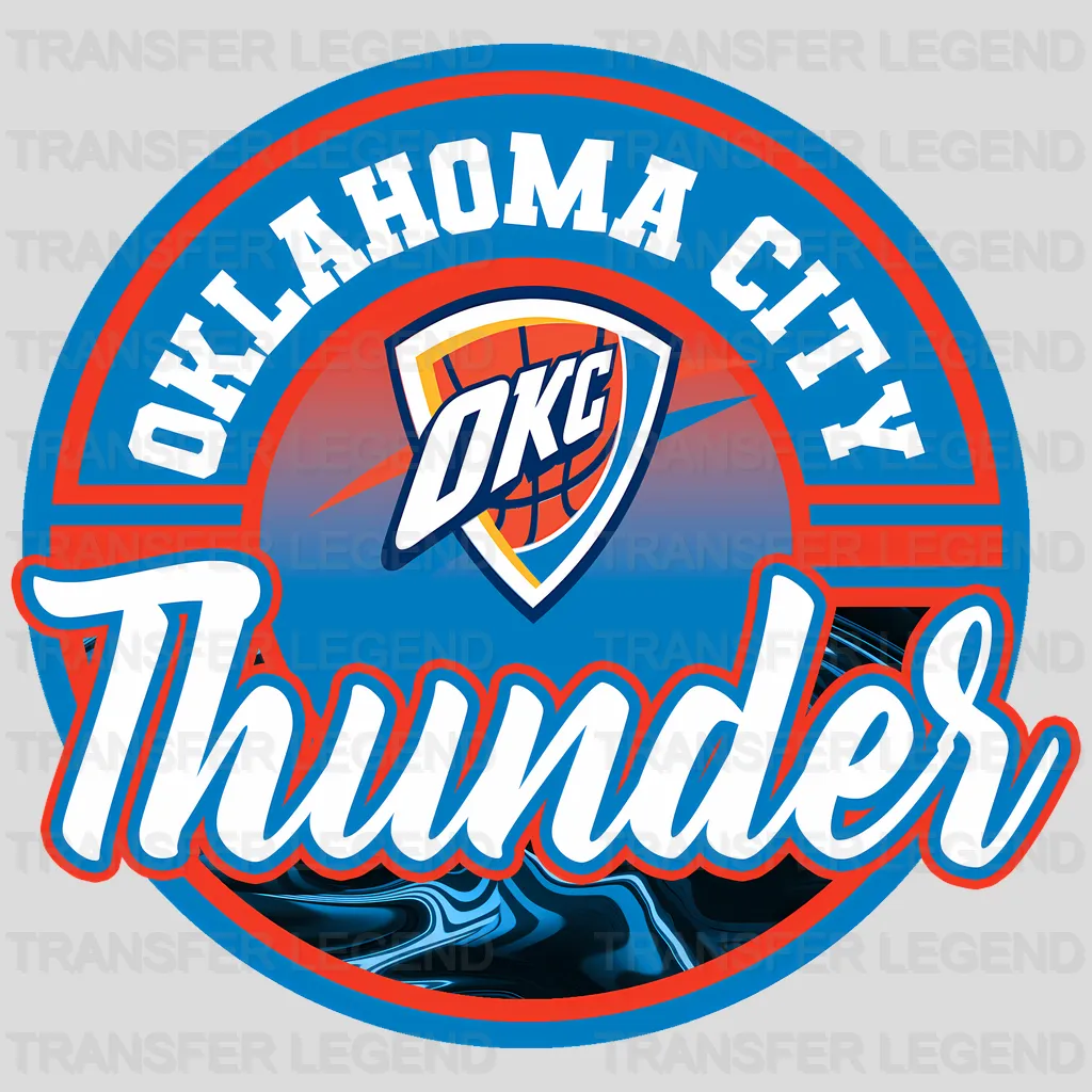 Oklahoma City Thunder NBA Classic Circle Logo Badge - DTF Iron On Transfer