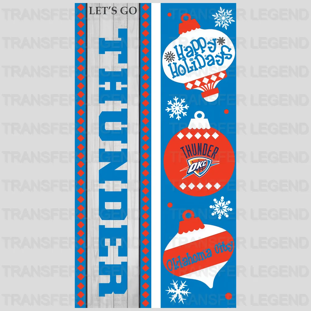 Oklahoma City Thunder NBA Vertical Strip Banner Logo Patterned - DTF Iron On Transfer