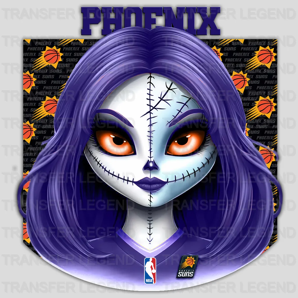 Phoenix Suns NBA Gothic Girl Illustration - DTF Iron On Transfer