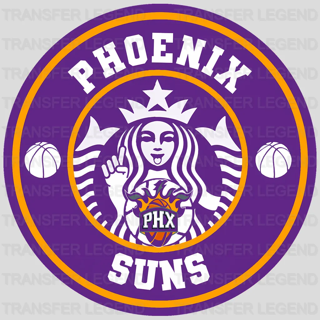 Phoenix Suns NBA Coffee Logo Parody Emblem - DTF Iron On Transfer