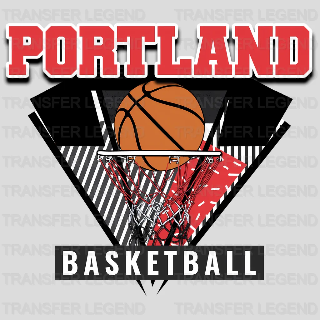 Portland Trail Blazers NBA Triangle Geometric Art - DTF Iron On Transfer