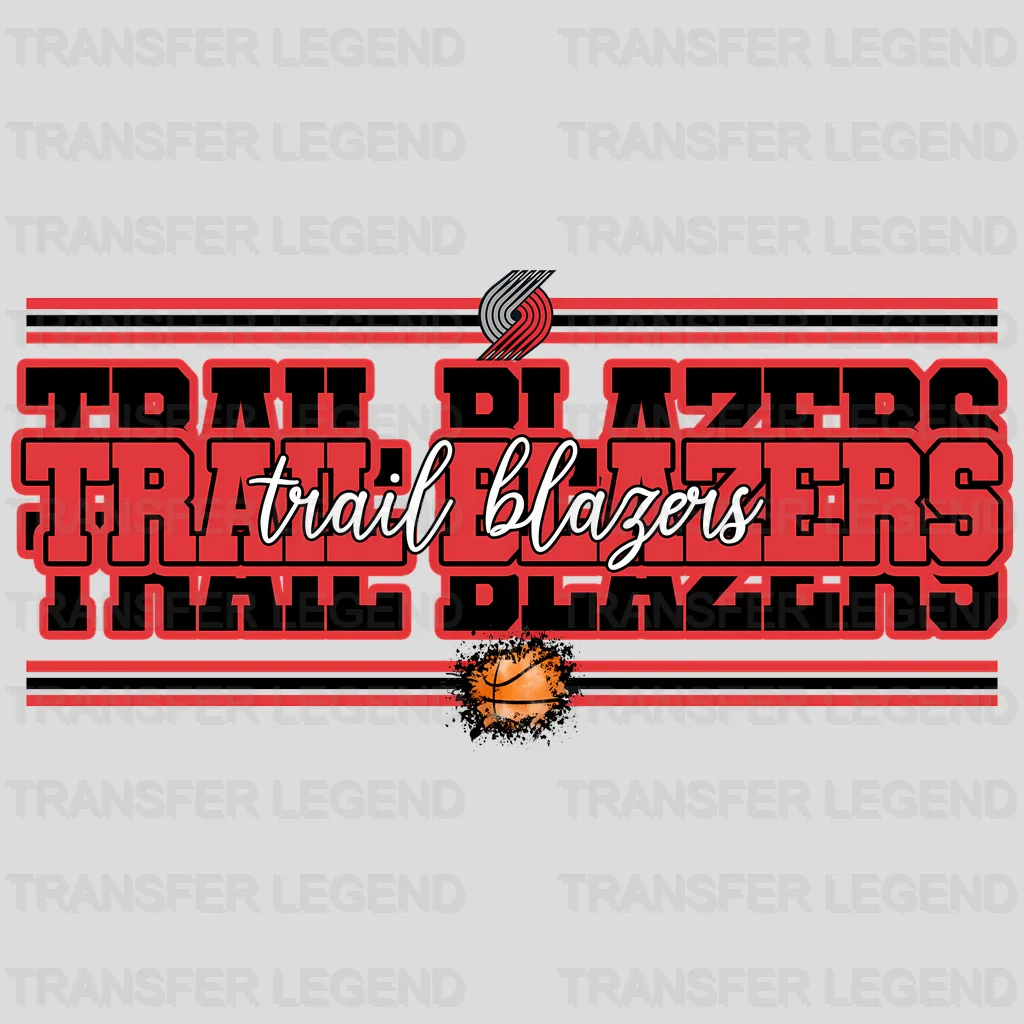 Portland Trail Blazers NBA Text Logo Strip Banner - DTF Iron On Transfer