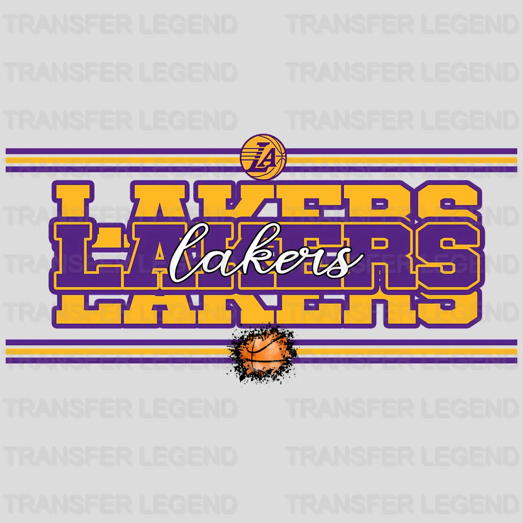 Los Angeles Lakers NBA Text Logo Strip Banner - DTF Iron On Transfer