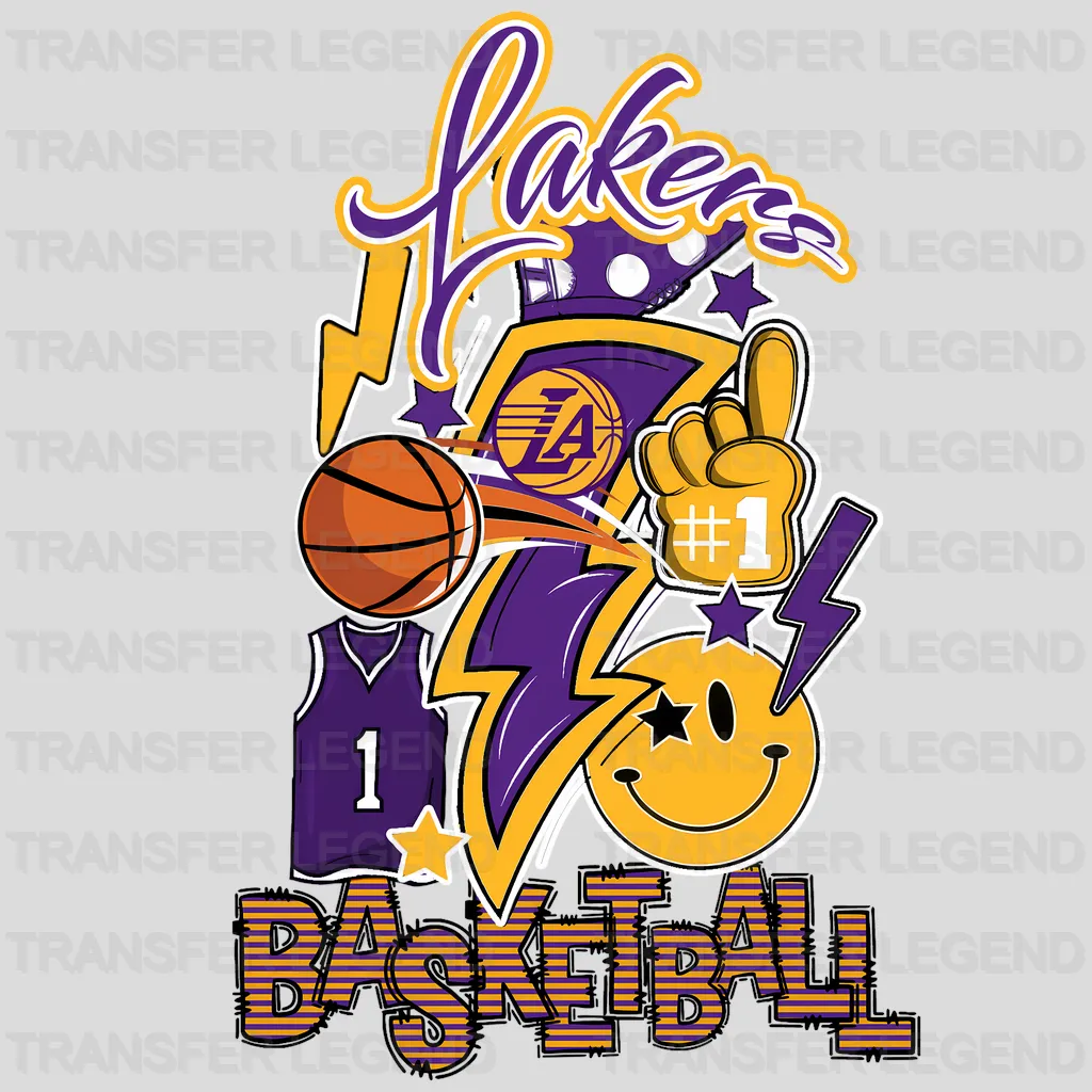 Los Angeles Lakers NBA Cartoon Player Graphic - DTF Iron On Transfer