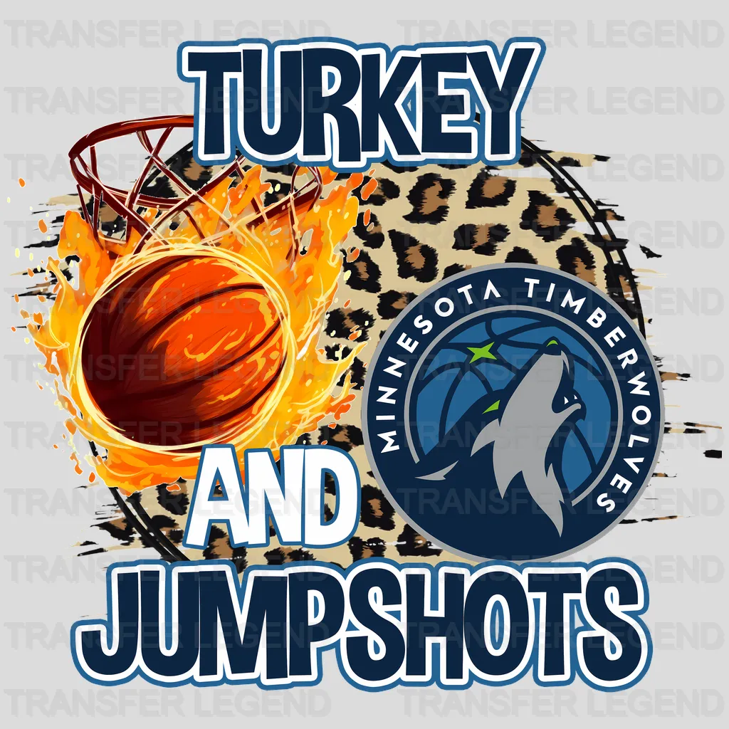 Minnesota Timberwolves NBA Turkey And Jumpshots DTF Iron On Transfer