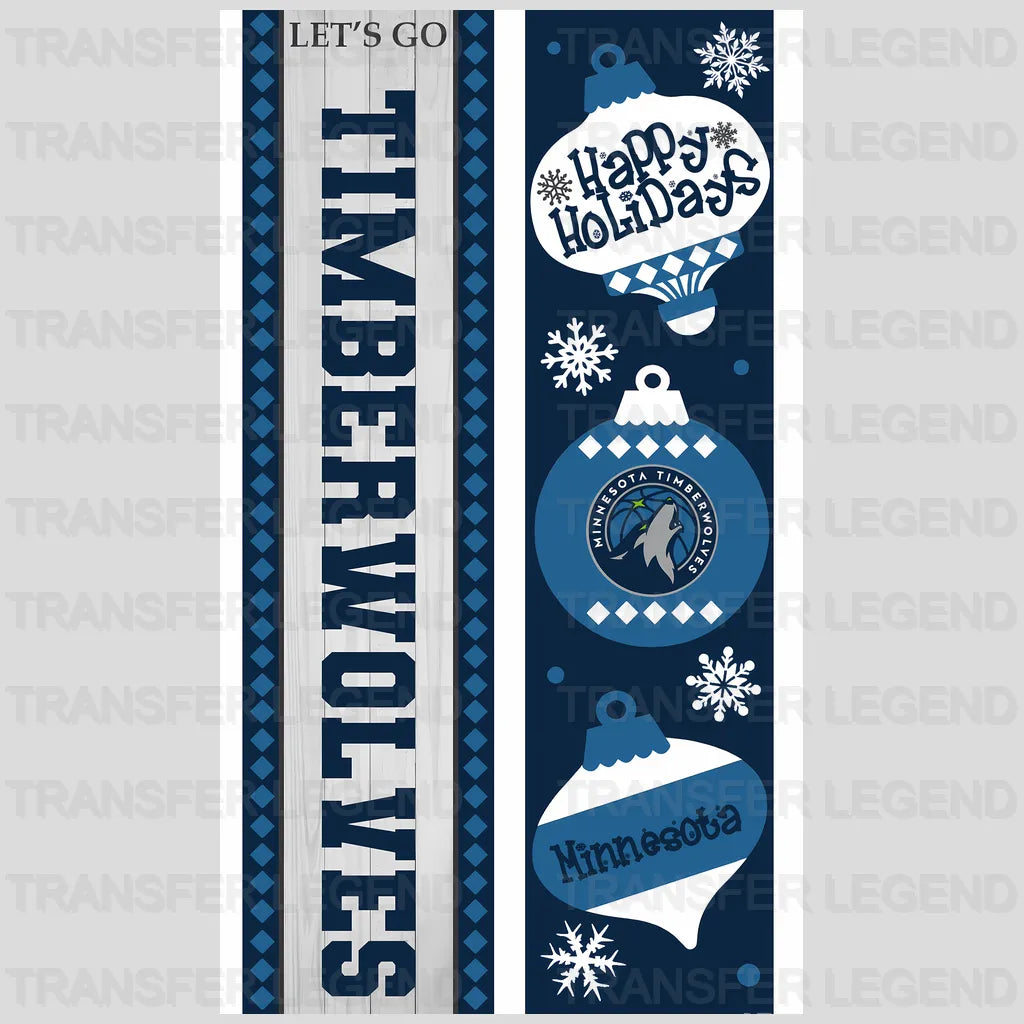 Minnesota Timberwolves NBA Vertical Strip Banner Logo White - DTF Iron On Transfer