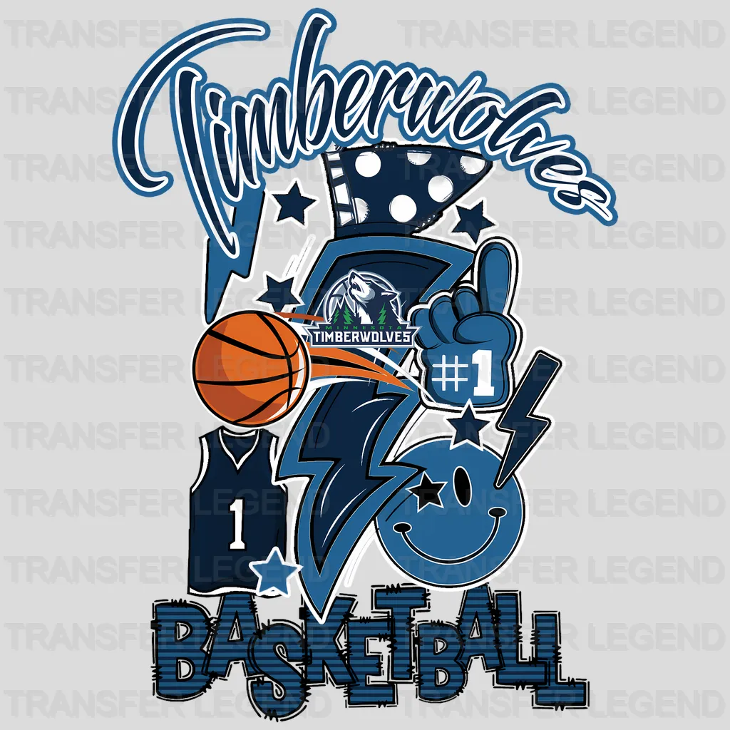 Minnesota Timberwolves NBA Cartoon Player Graphic - DTF Iron On Transfer