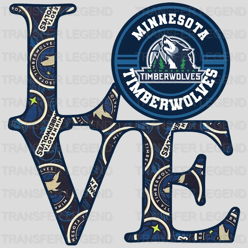 Minnesota Timberwolves NBA Love DTF Iron On Transfer