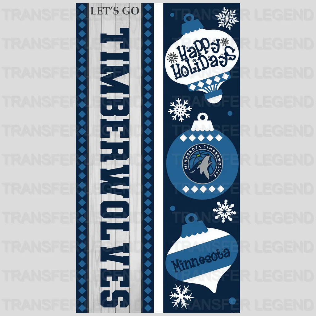 Minnesota Timberwolves NBA Vertical Strip Banner Logo Blue - DTF Iron On Transfer
